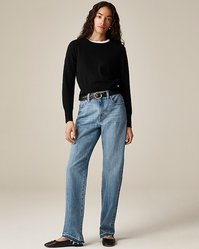 Cashmere Shrunken Crewneck Sweater
