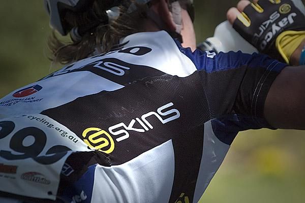 The spotlight was on Skins as Michael Hepburn takes a drink during the men's under 23 road race.
