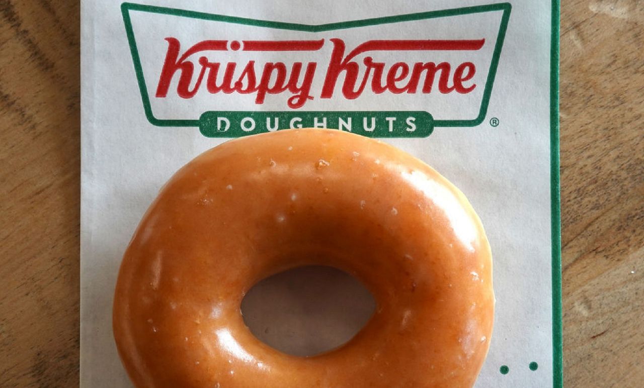 A Krispy Kreme Glazed Doughnut.