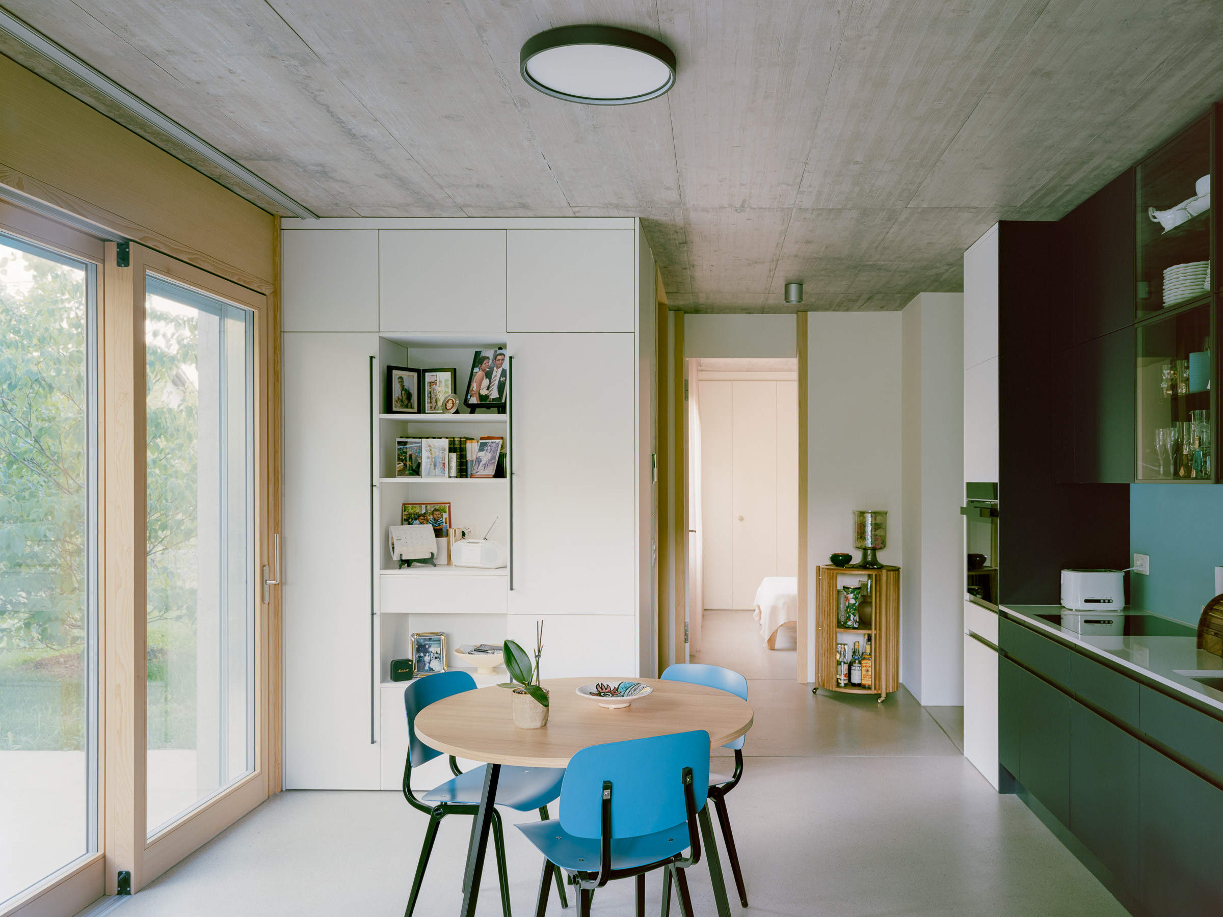 The kitchen opens directly onto the garden