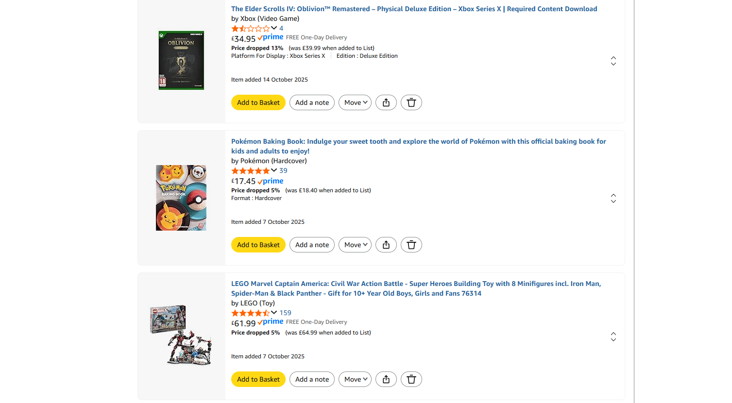 amazon wish list discounts since added