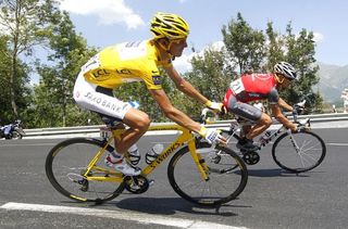 Andy Schleck (Saxo Bank) and Lance Armstrong (RadioShack).