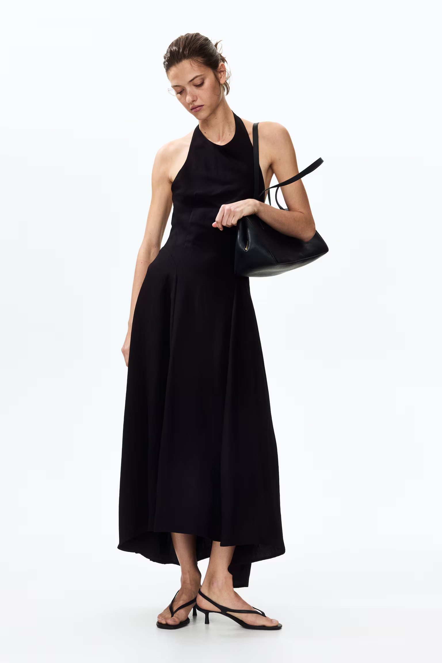 H&M, Flared-Skirt Halterneck Dress
