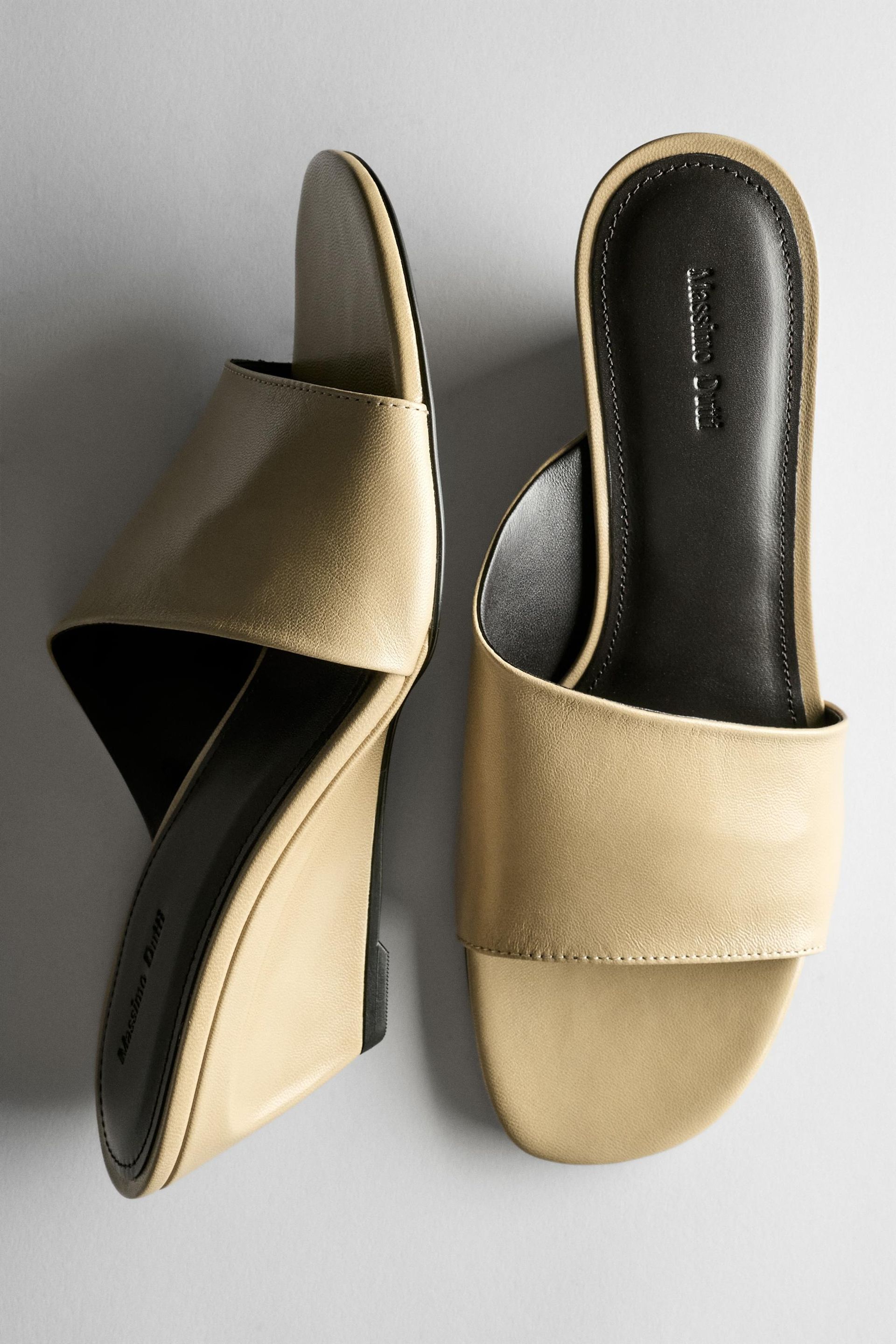 Massimo Dutti, Soft Leather Wedge Heel Sandals