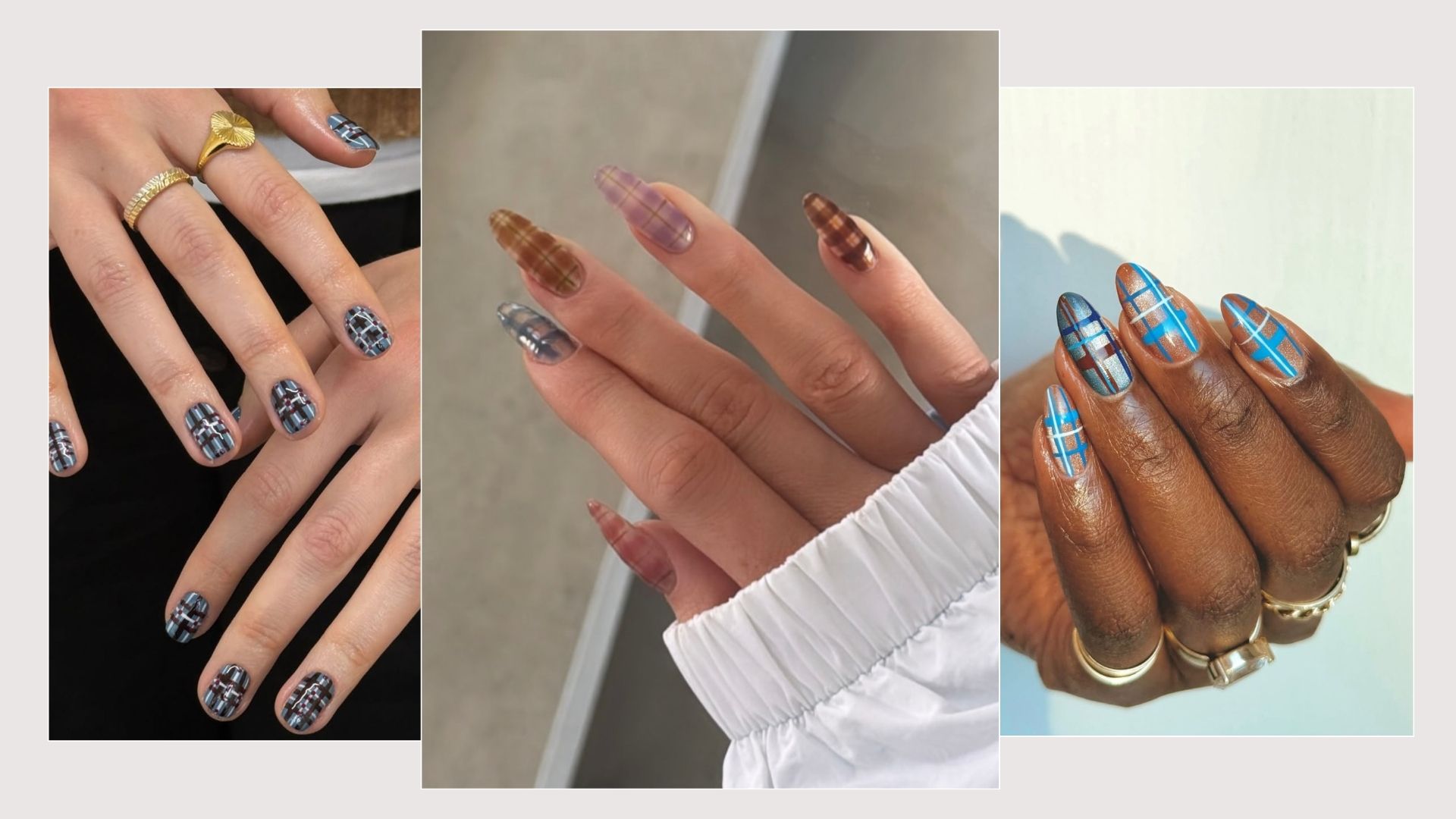 Checkered nail trend