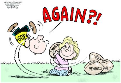 Political cartoon U.S. Charlie Brown Hillary Clinton emails