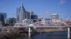 The skyline of Nashville, Tennessee.