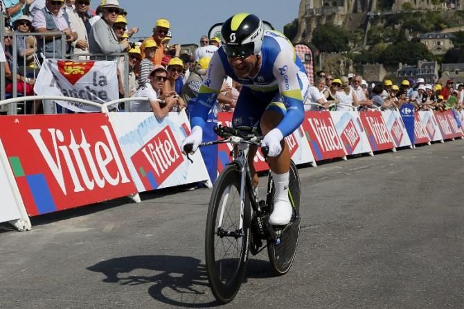 Eight-time Canadian time trial champion Svein Tuft (Orica-GreenEdge) with a solid effort against the clock
