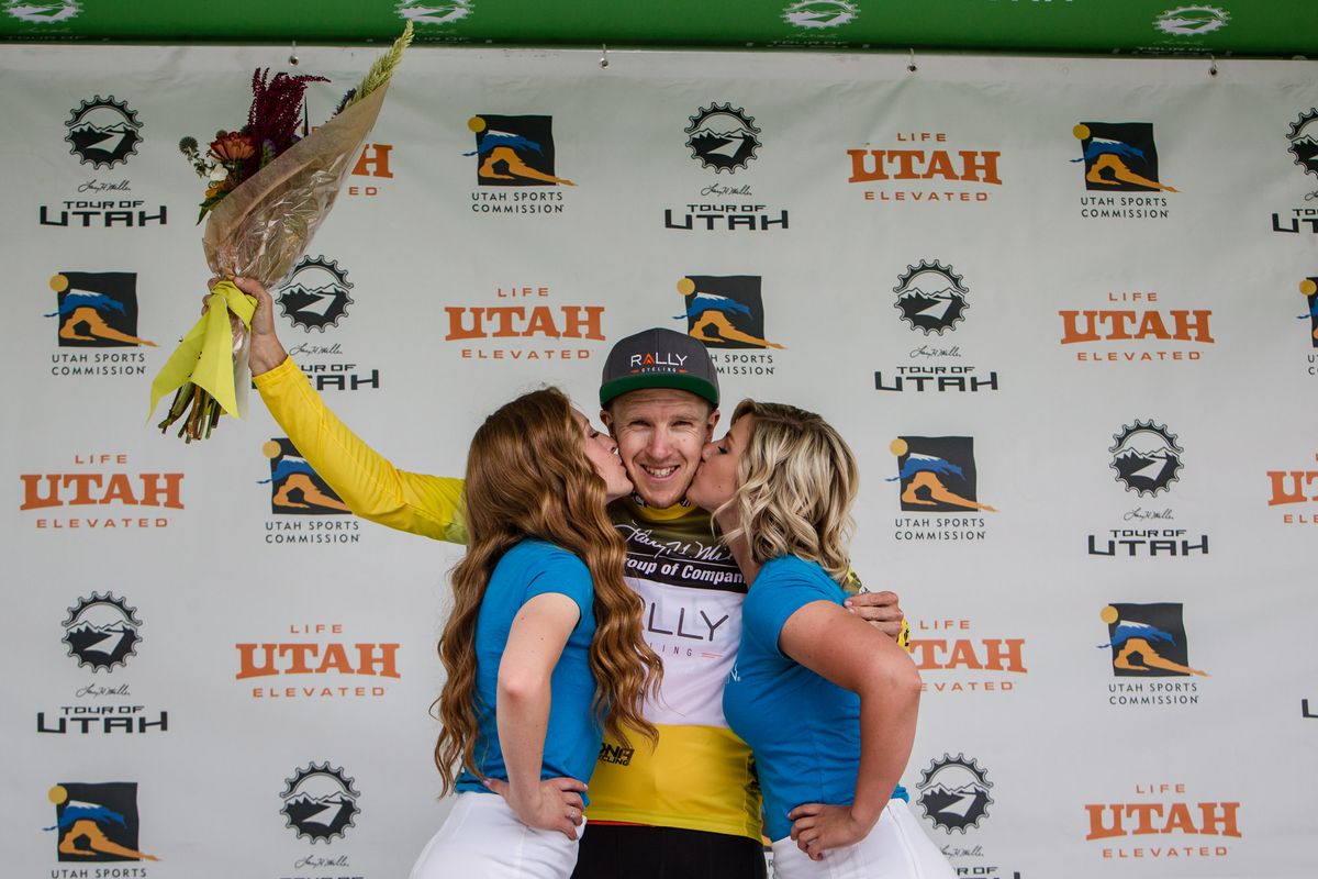 Overall winner Rob Britton enjoying his podium time