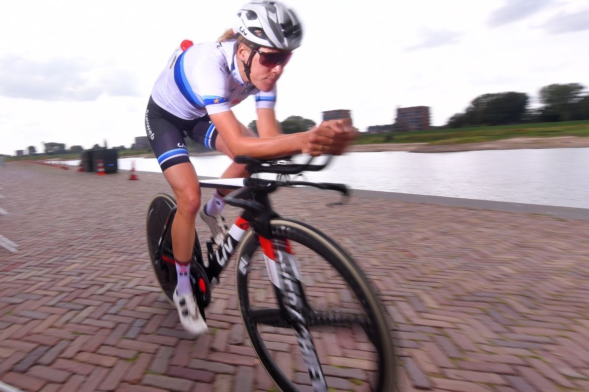 Ellen Van Dijk (Team Sunweb European Champion Jersey), during the 21st Boels Rental Ladies Tour 2018, Prologue - Stage 1 a 3,2km Individual Time Trial from Arnhem to Arnhem