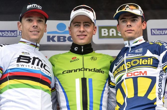 Podium: Philippe Gilbert (BMC), Peter Sagan (Cannondale) and Bjorn Leukemans (Vacansoleil - DCM)