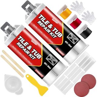 Tile and Tub Repair Kit (color Match), 100ml Waterproof and Heat-Resistant Repair Tool for Bathtub, Fiberglass, Quartz Countertop, Floor, Filling Cracks, Scratches, Holes and Dents