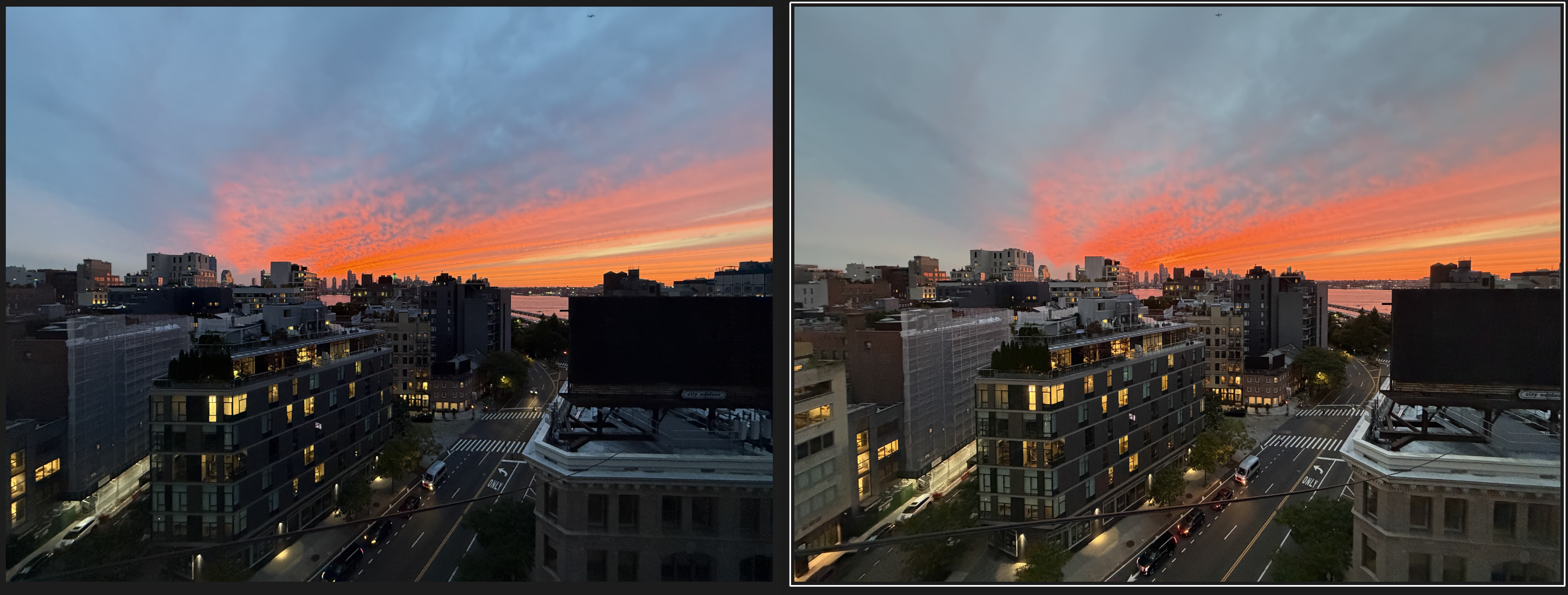 Comparison shots on iPhone 16 Pro and 17 Pro