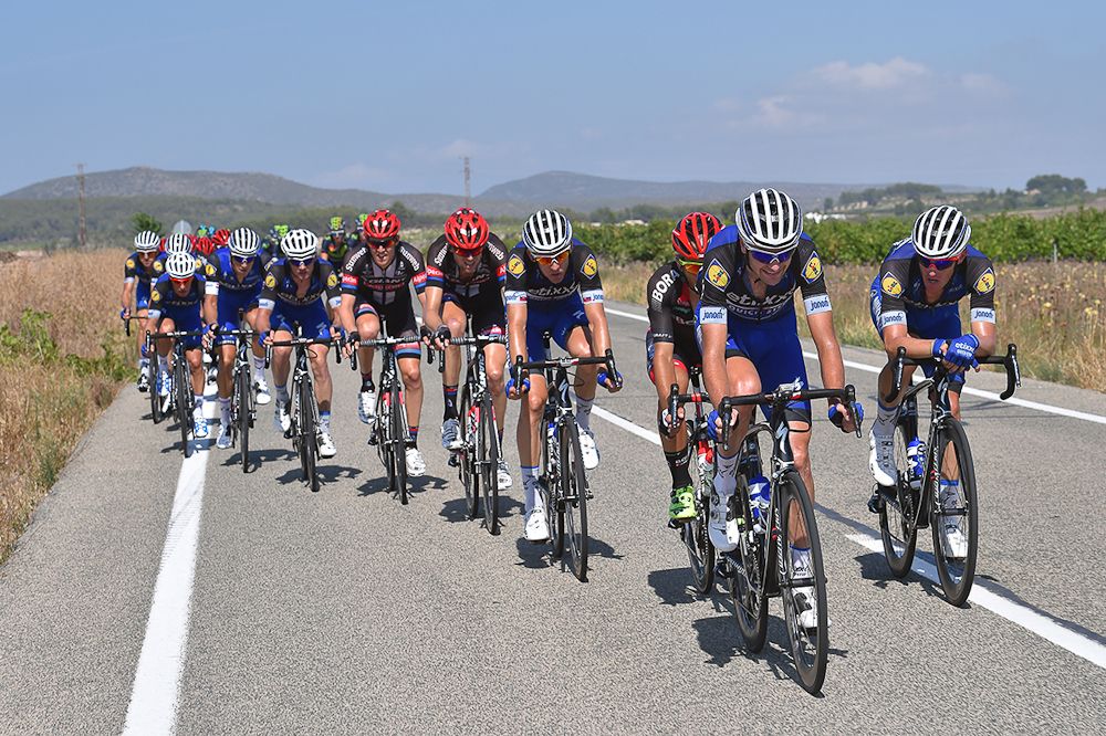 Etixx-QuickStep leads the chase during stage 18 at the Vuelta