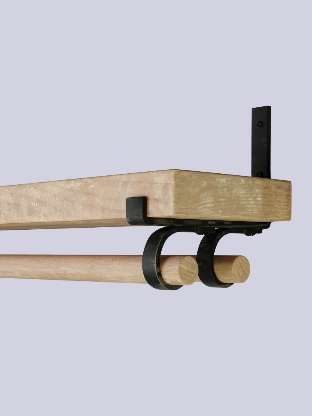 KubieSteelco, Shelf Bracket With Double Curtain Rod Holder