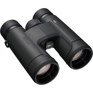 Nikon Prostaff P7 10x42 binoculars on a white background