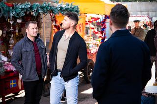 EastEnders - Ben and Callum meet an attractive man at the market