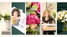 Marks and Spencer Flower market celebrity bouquets with Dame Joan Collins and Kelly Hoppen