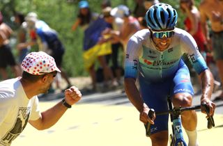 Team BikeexchangeJayco teams Australian rider Michael Matthews cycles in the final kilometers to win the 14th stage of the 109th edition of the Tour de France cycling race 1925 km between SaintEtienne and Mende in central France on July 16 2022 Photo by Thomas SAMSON AFP Photo by THOMAS SAMSONAFP via Getty Images