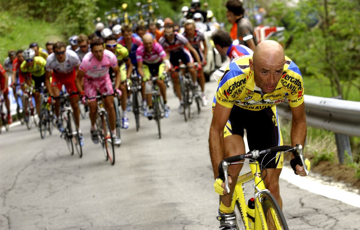 Marco Pantani puts in an attack during the 2003 Giro