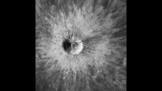 On Nov. 3, 2018, the LROC captured this bright young ray crater. The crater is at the center of the 8.1 kilometer-wide photo.