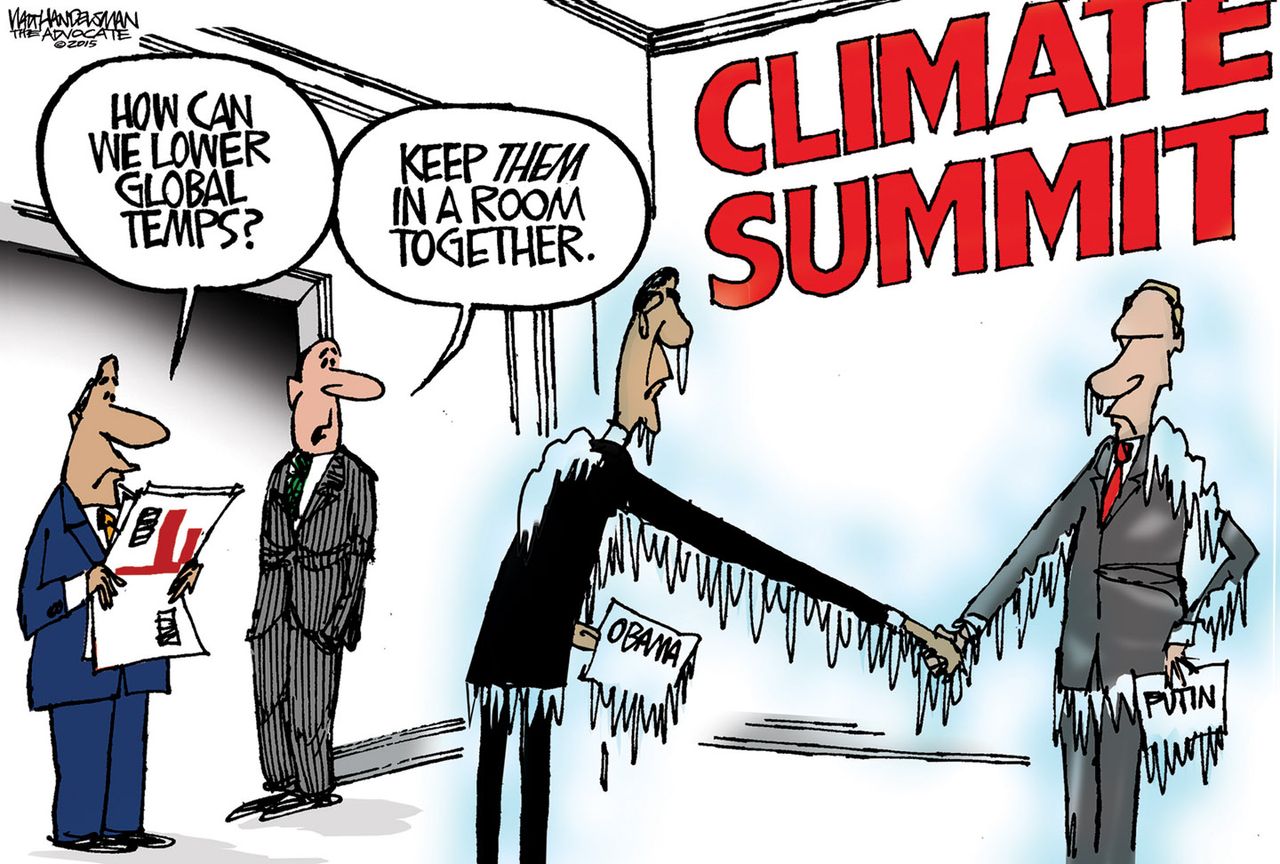 Obama cartoon World Climate Summit Putin