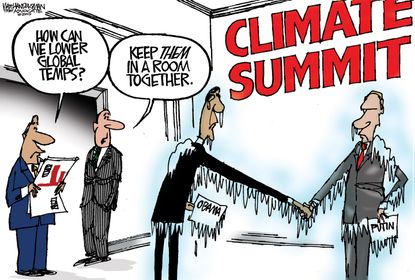 Obama cartoon World Climate Summit Putin