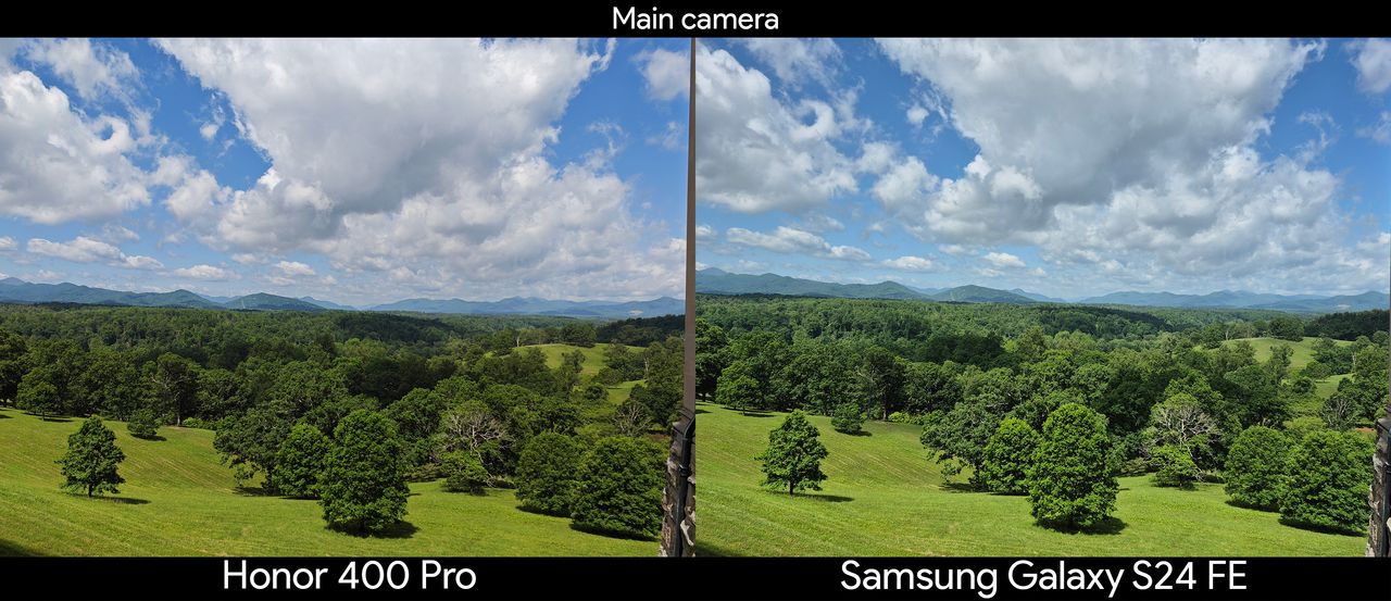 Daylight camera samples comparing the Honor 400 Pro to the Samsung Galaxy S24 FE