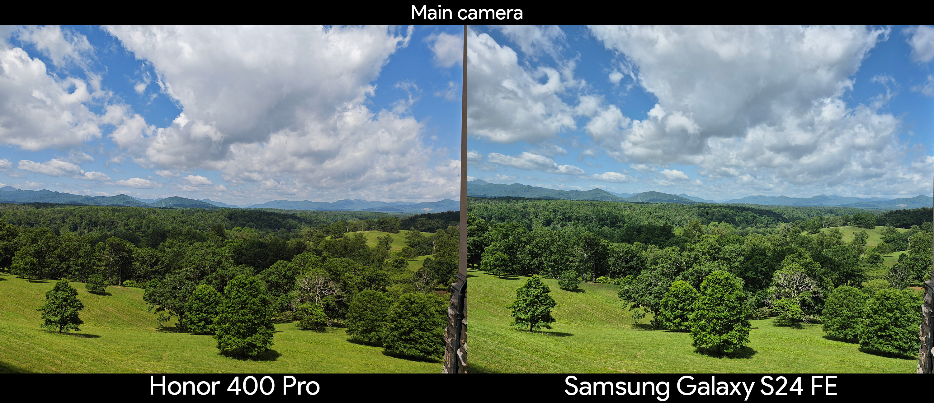 Daylight camera samples comparing the Honor 400 Pro to the Samsung Galaxy S24 FE