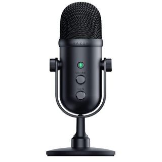 Razer Seiren V2 Pro microphone over a white background