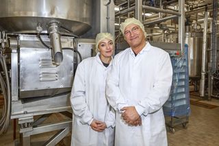 Cherry Healey and Gregg Wallace in Inside the Factory