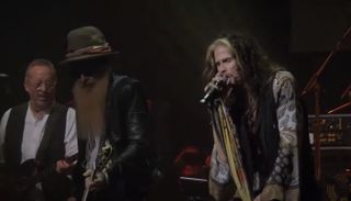 Billy Gibbons (middle) and Steven Tyler