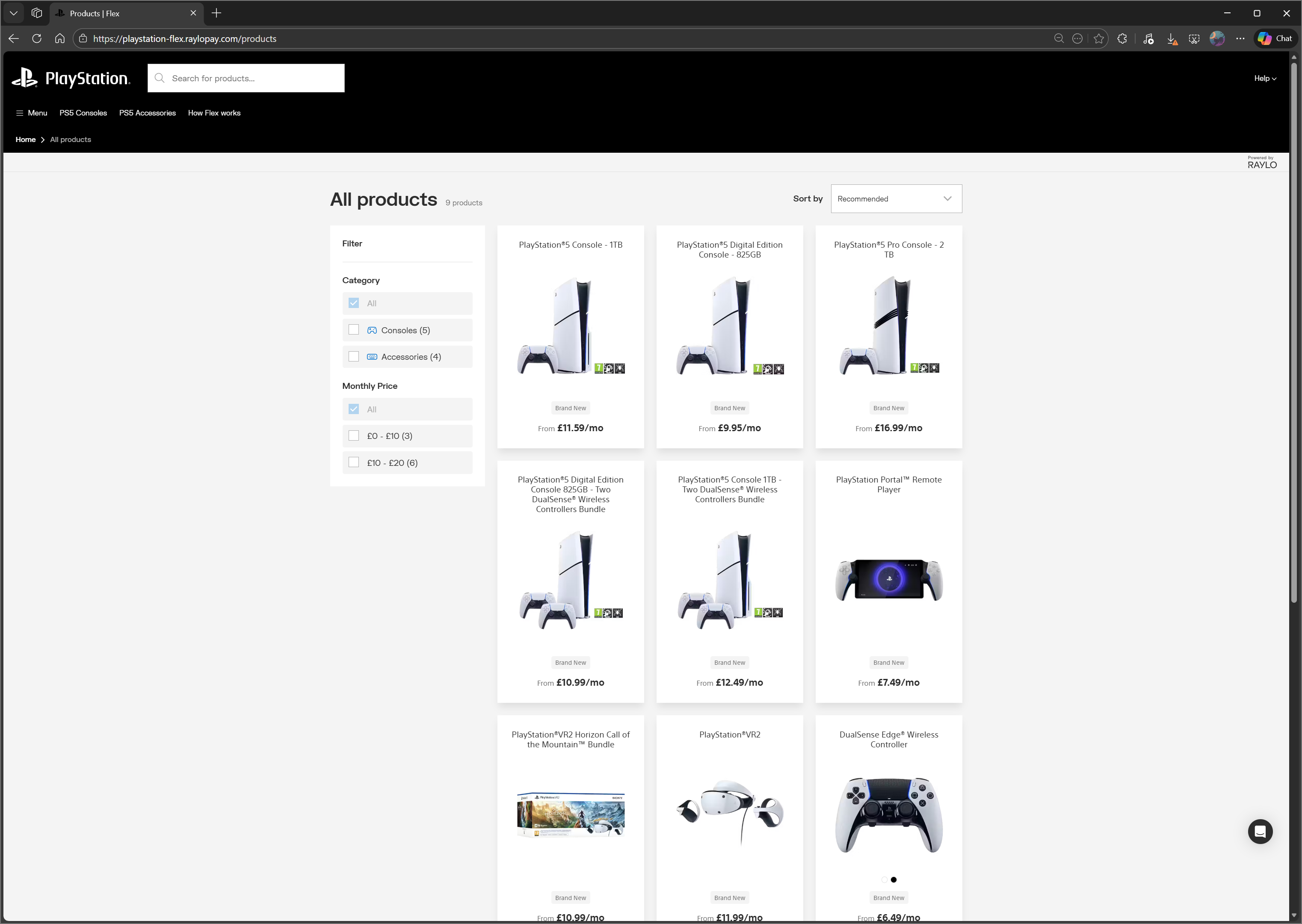 أجهزة PlayStation 5 مستأجرة كجزء من "ثني" البرنامج بالتعاون مع Raylo