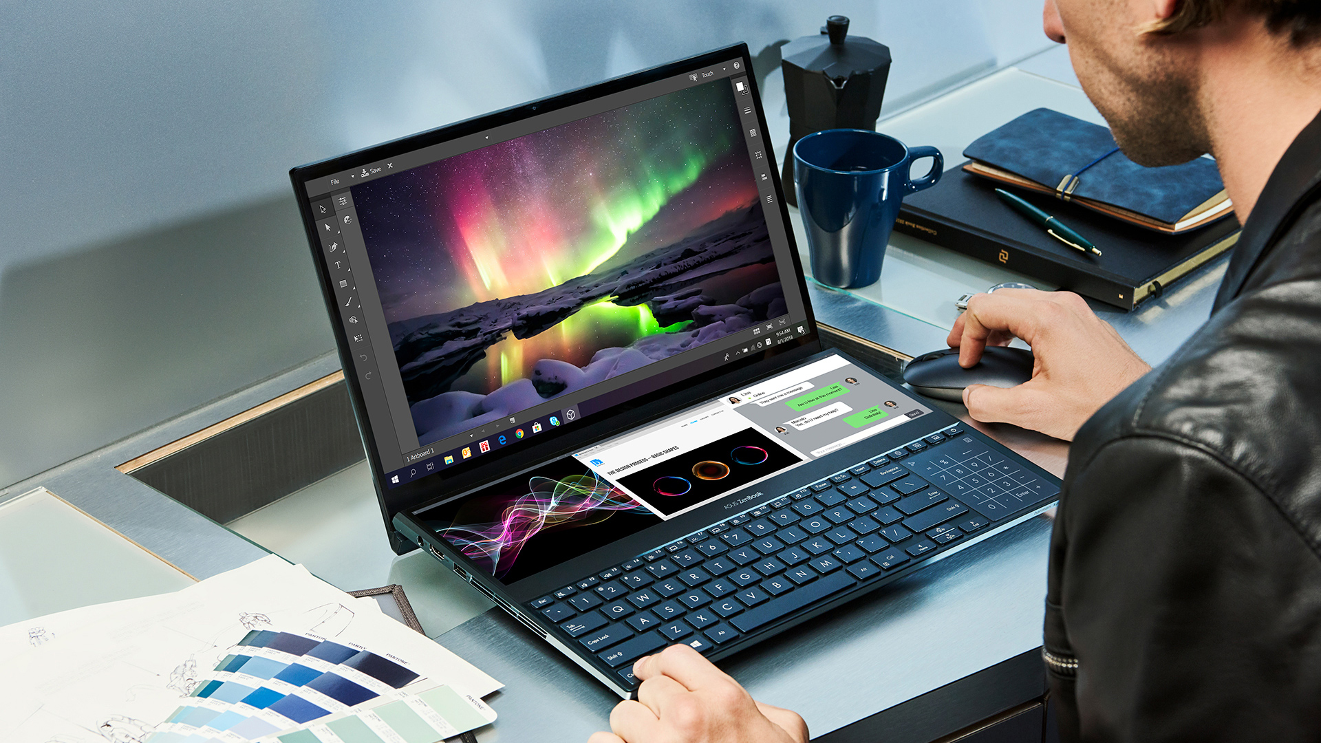 Asus New Zenbook Pro Duo Integrates A Huge Touchscreen Above The Keyboard Techradar - how to play roblox on a dell touch screen