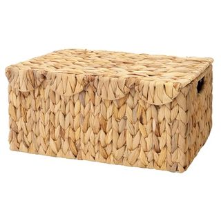 Storageworks Scalloped Edge Wicker Basket With Lid