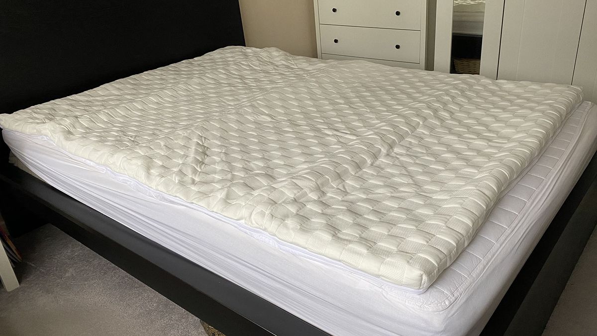 The Levitex Gravity Defying mattress topper first unrolled on the bed