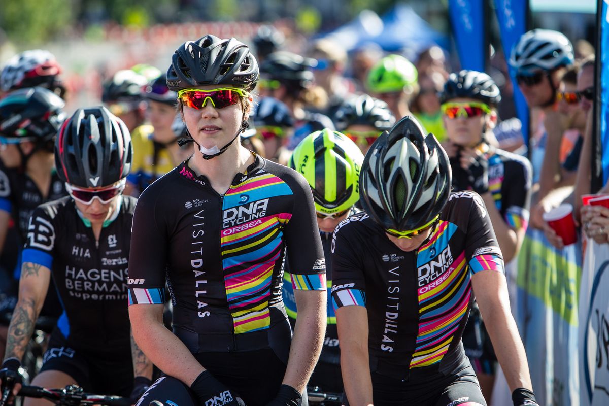 Clare Rose (DNA) on the Cascade Cycling Classic stage 4 start line before Saturday's win.