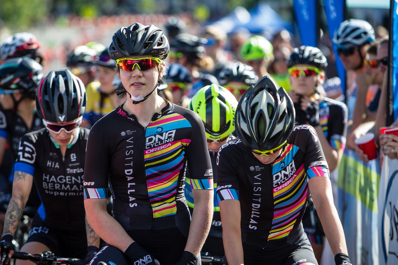 Clare Rose (DNA) on the Cascade Cycling Classic stage 4 start line before Saturday's win.