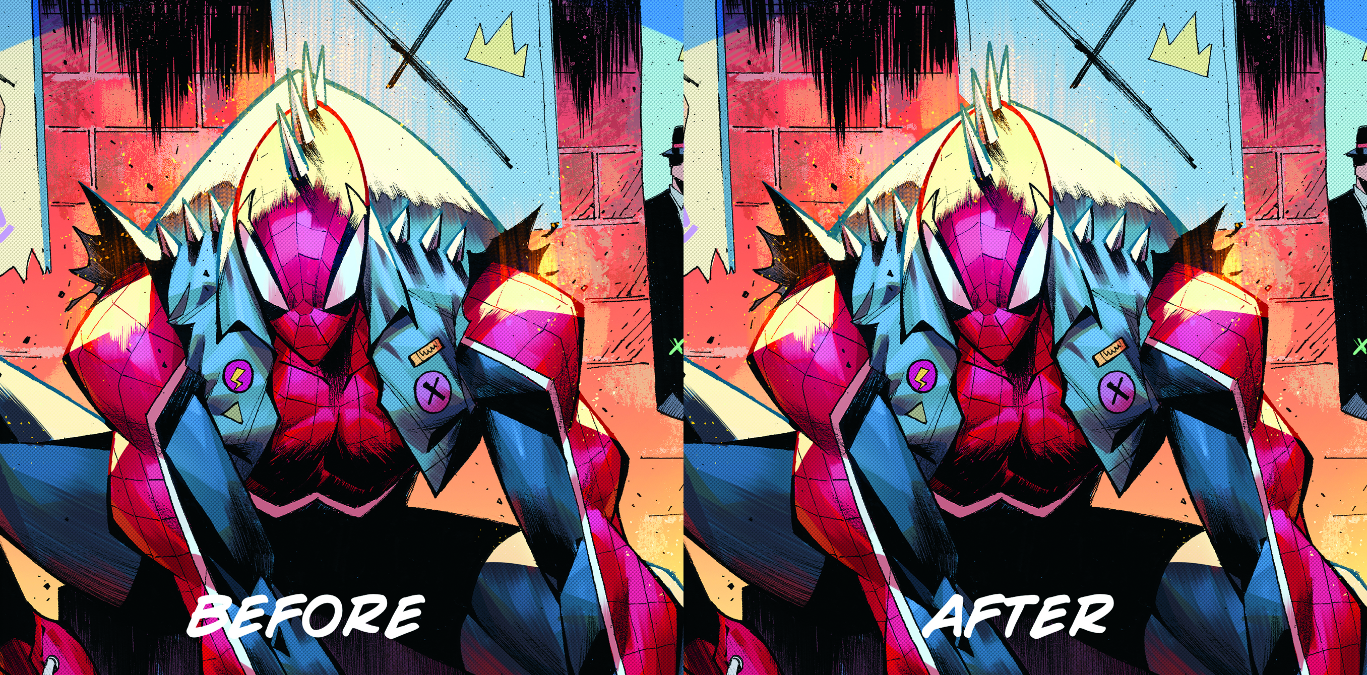 Ilustración de Spider-Punk Marvel Snapcard Trabajo en progreso