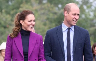 Prince William, Duke of Cambridge and Catherine, Duchess of Cambridge during a tour of the Ulster University Magee Campus
