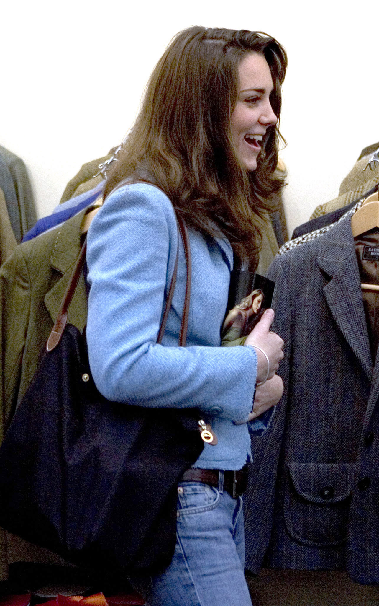 Kate Middleton wearing Longchamp bag in 2005