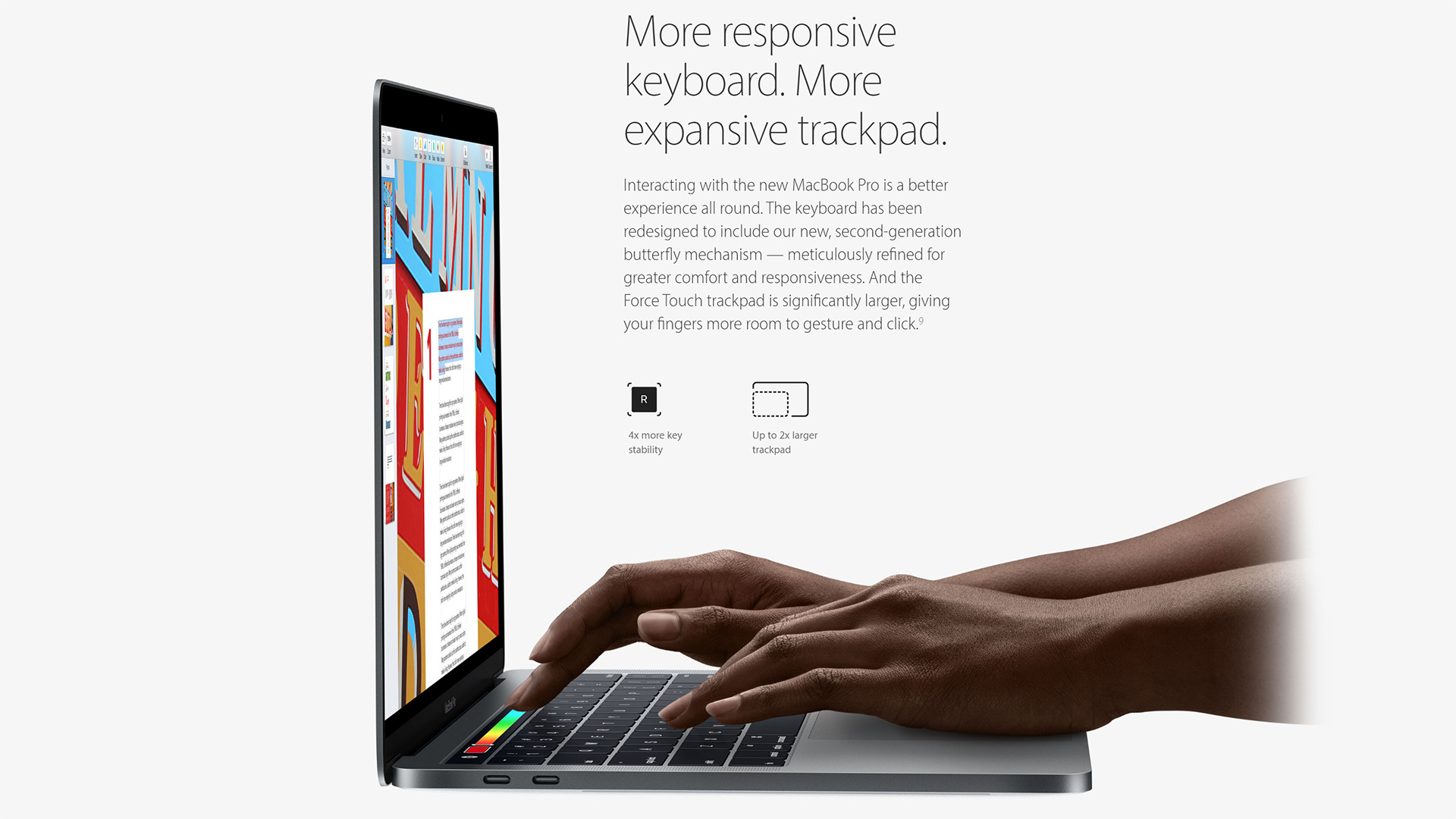 2017'de Kelebek anahtarlı Apple MacBook Pro