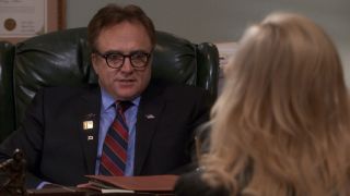 Bradley Whitford talking to Amy Poehler on Parks and Recreation.