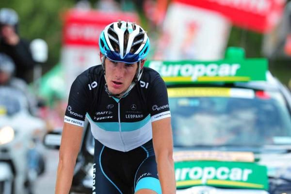 A lot done, more to do. Andy Schleck (Leopard Trek) crosses the line in second.