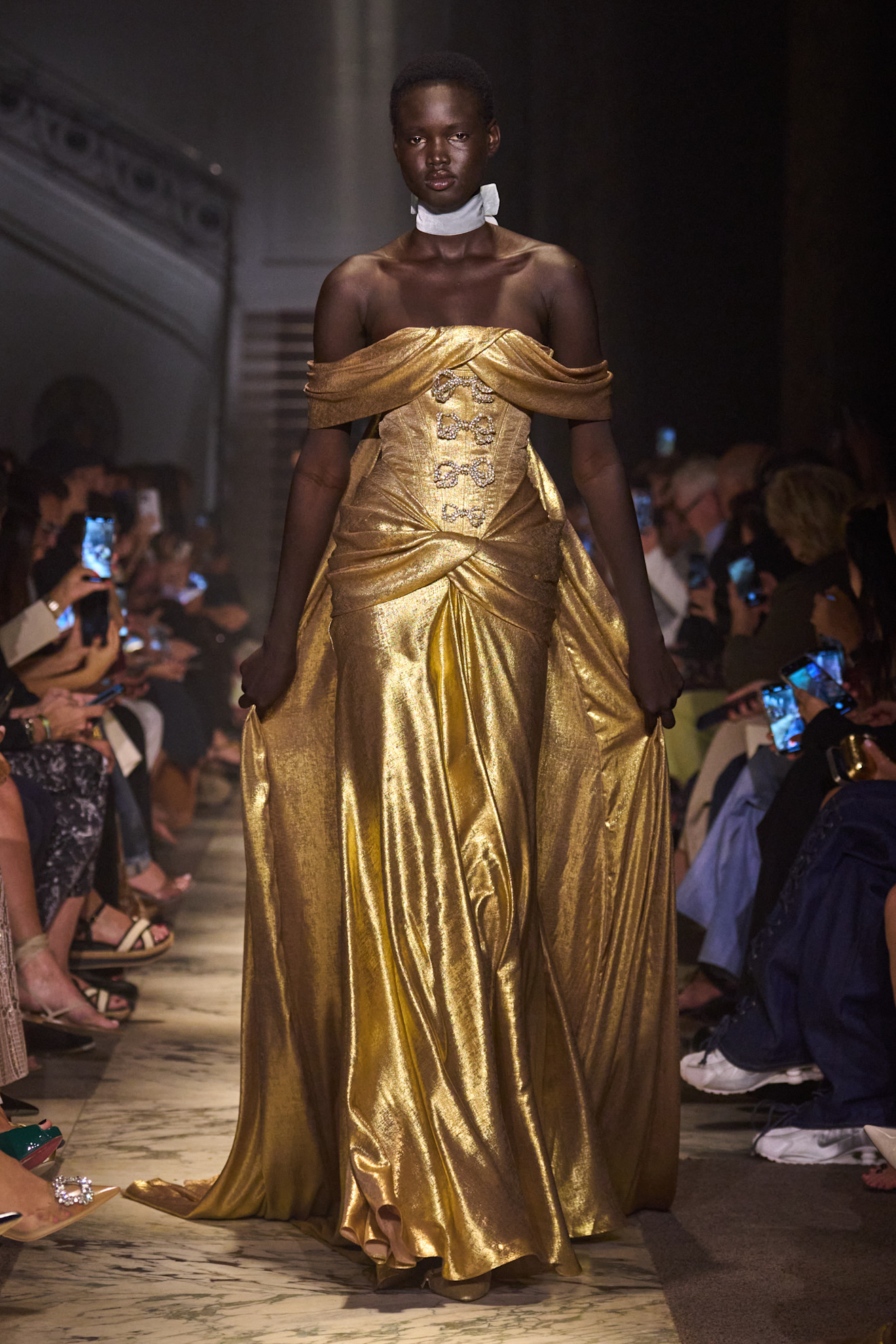 A gold look from Elie Saab's Couture autumn/winter 2025 collection