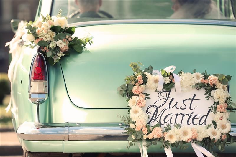 Just Married car