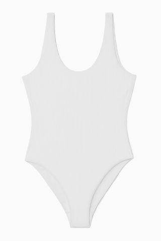 Scoop-Neck Ribbed Swimsuit