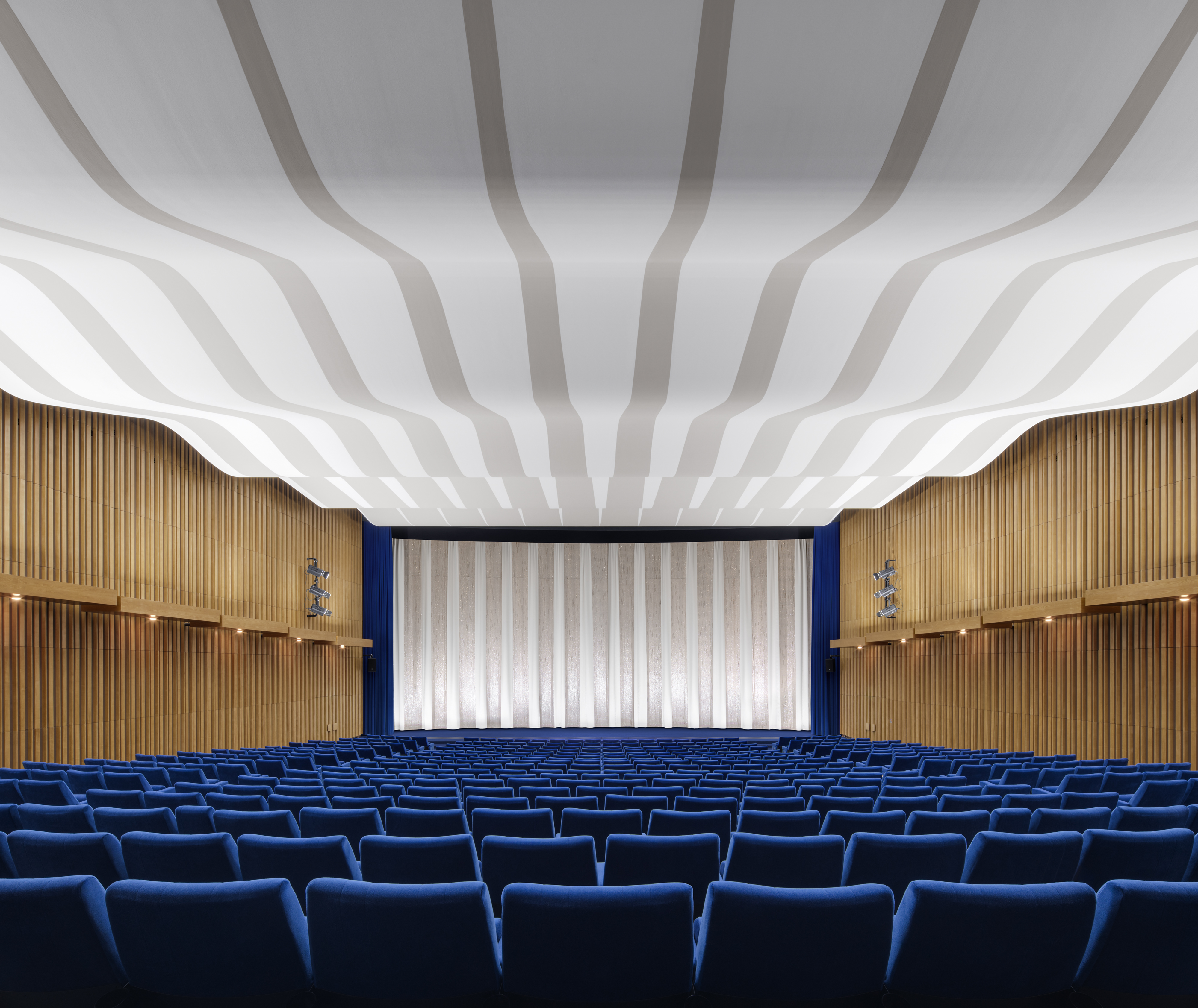 views of the modernist Kino International in Berlin