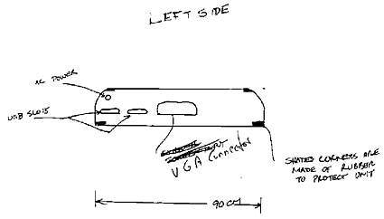 In another sketch Alan adds modern USB 2.0 ports and a VGA Out connector to the new Psion.