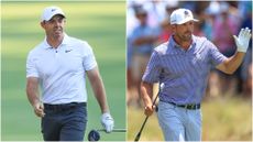 Rory McIlroy and Bryson DeChambeau during the second round of the US Open at Pinehurst No.2.